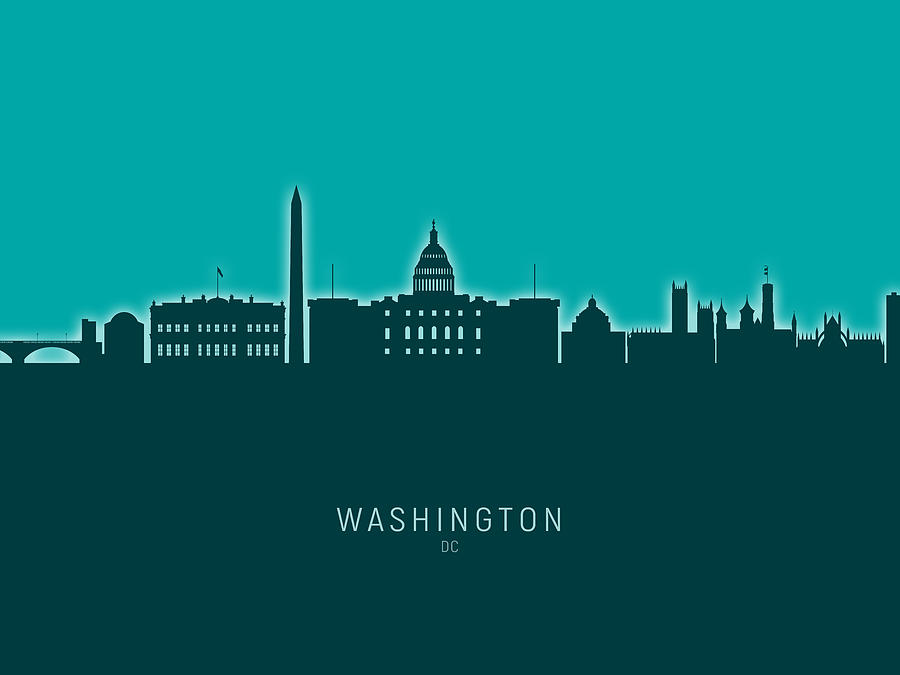 Washington DC Skyline #42 Digital Art by Michael Tompsett