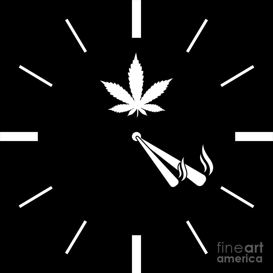 420 Clock Time Weed Cannabis Gift Digital Art by Haselshirt Pixels