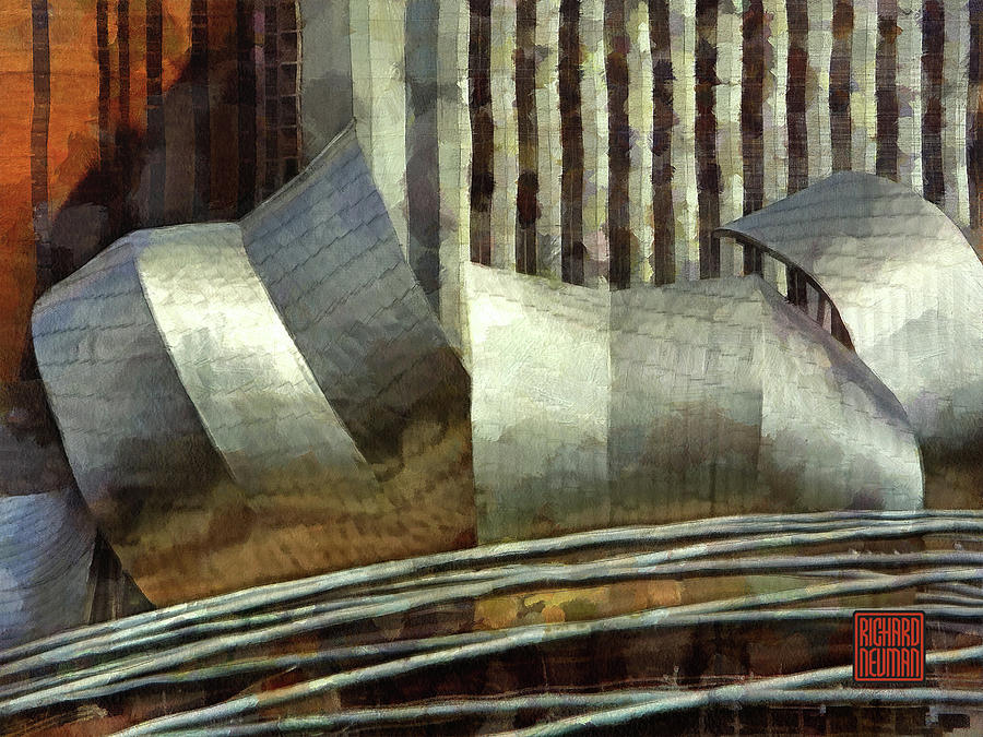Abstract Mixed Media - 428 Architectural Abstract Art, Gehry Pavilion, Millennial Park, Chicago, Illinois by Richard Neuman Architectural Gifts