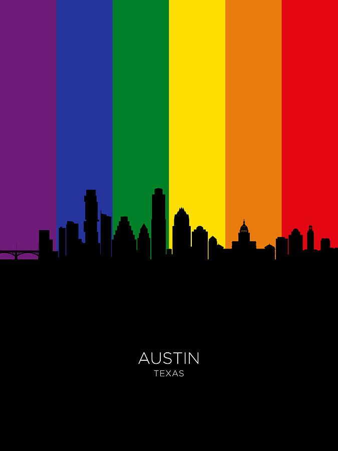 Austin Digital Art - Austin Texas Skyline #43 by Michael Tompsett