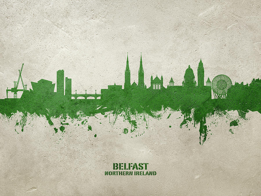 Belfast Northern Ireland Skyline #43 Digital Art by Michael Tompsett