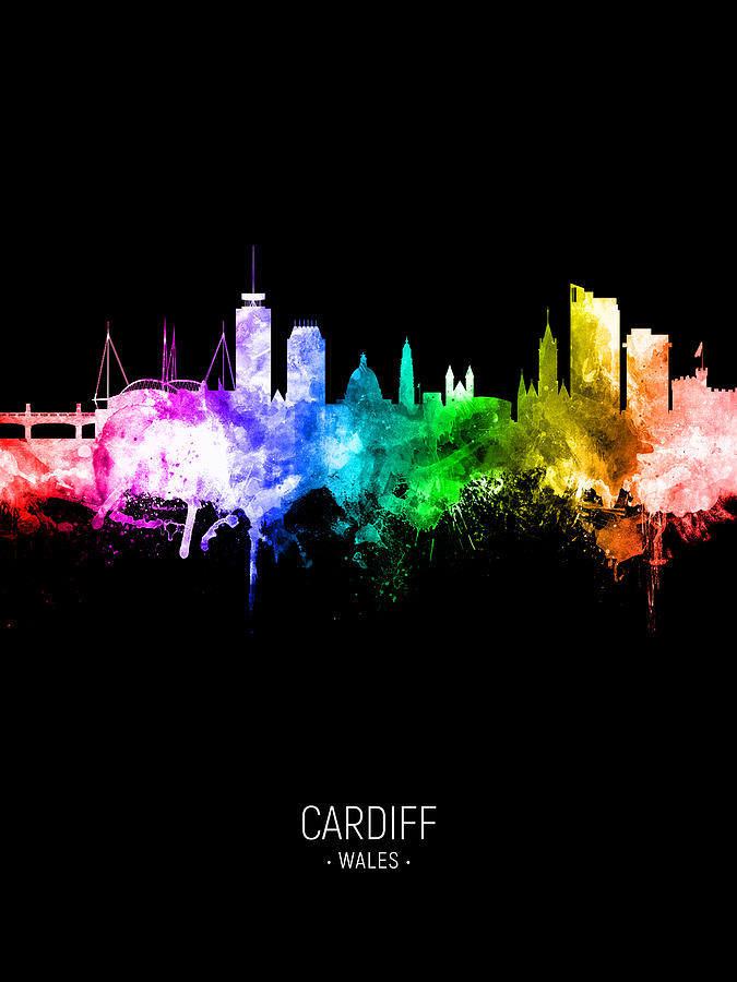 Cardiff Wales Skyline #43 Digital Art by Michael Tompsett