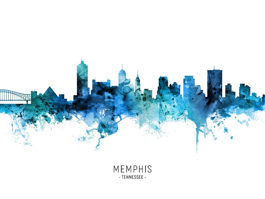 Memphis Tennessee Skyline #43 Digital Art by Michael Tompsett