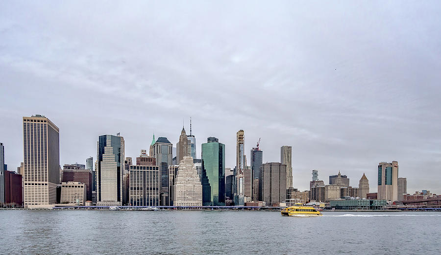 New York City Skyline On A Cloudy Day Photograph by Alex Grichenko