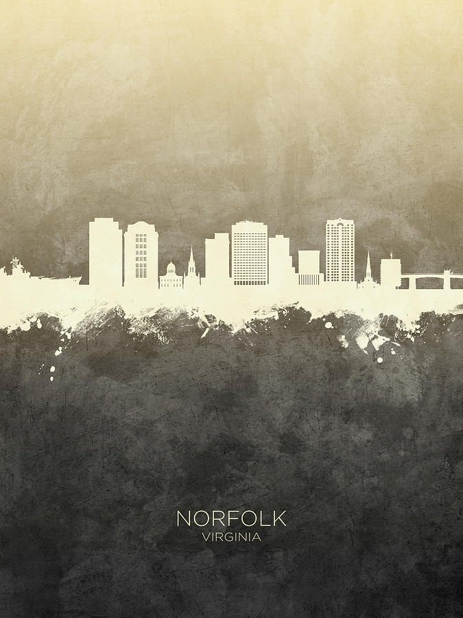 Norfolk Virginia Skyline #2 Digital Art by Michael Tompsett