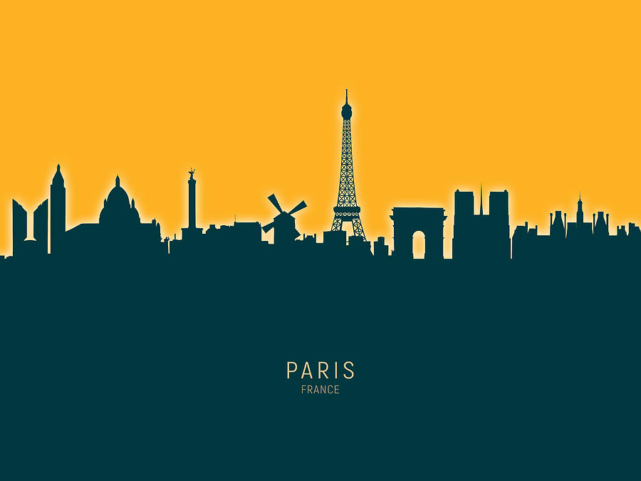 Paris France Skyline #43 Digital Art by Michael Tompsett