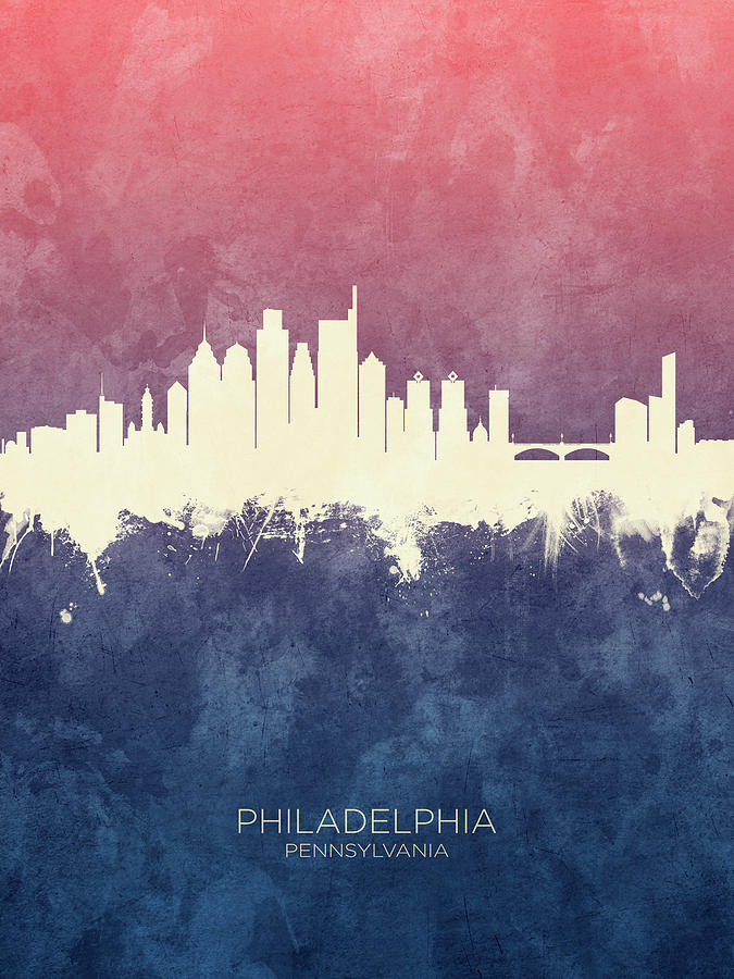 Philadelphia Pennsylvania Skyline Digital Art by Michael Tompsett