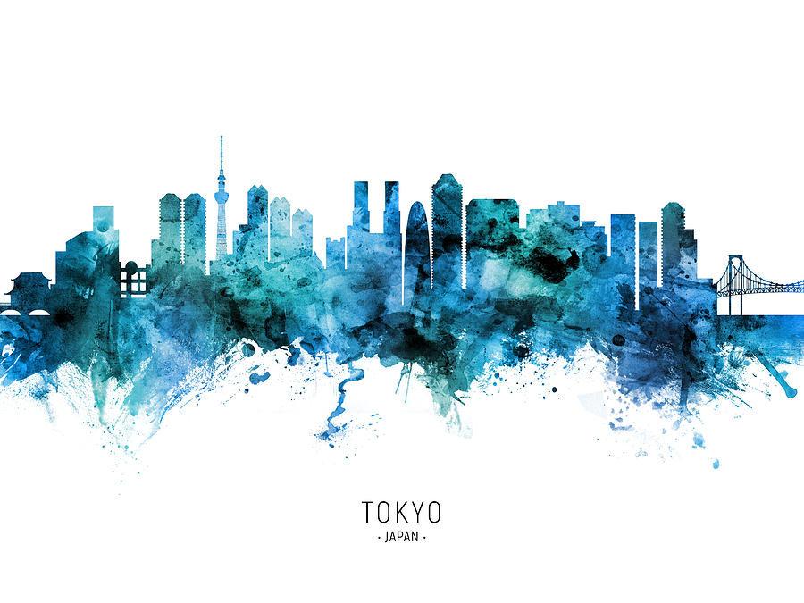 Tokyo Skyline Digital Art - Tokyo Japan Skyline #43 by Michael Tompsett