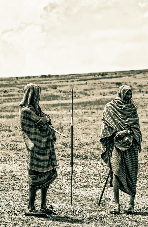Maasai Warriors Landscape Tanzania 4337 Photograph by Amyn Nasser