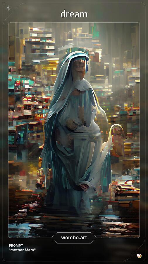 A I Mother Mary  Digital Art by Denise F Fulmer