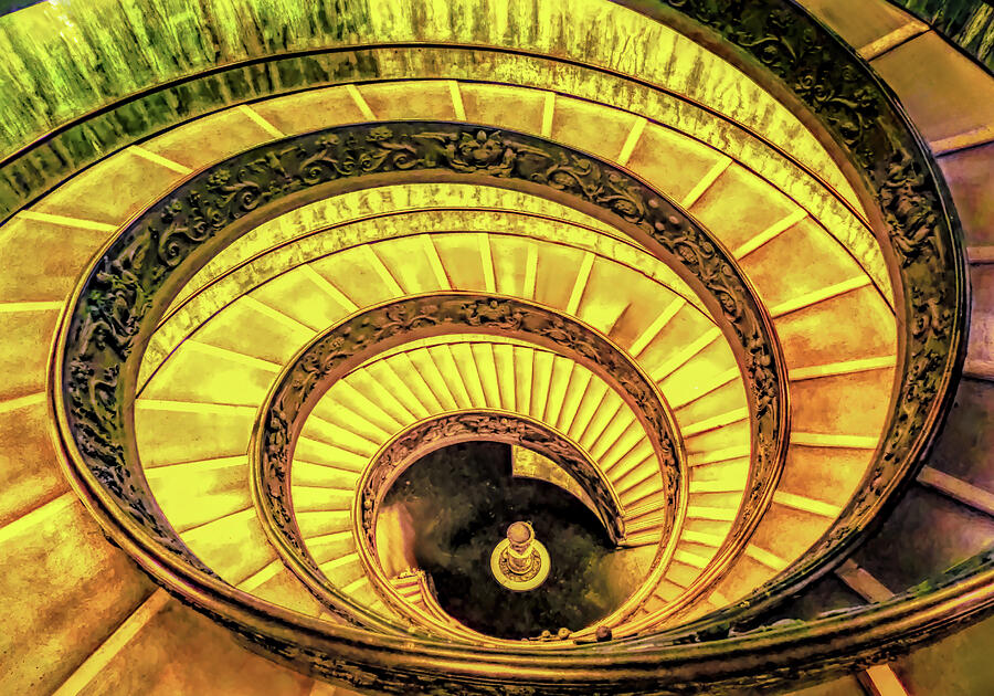 Architecture Photograph - Vatican Circular Stairs by Norma Brandsberg