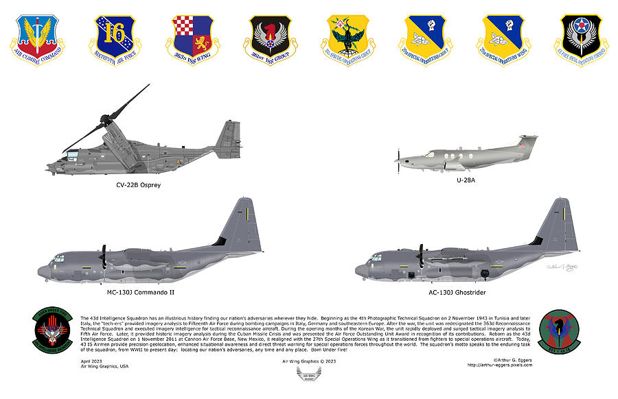 Osprey Digital Art - 43d Intel Squadron vs4 by Arthur Eggers
