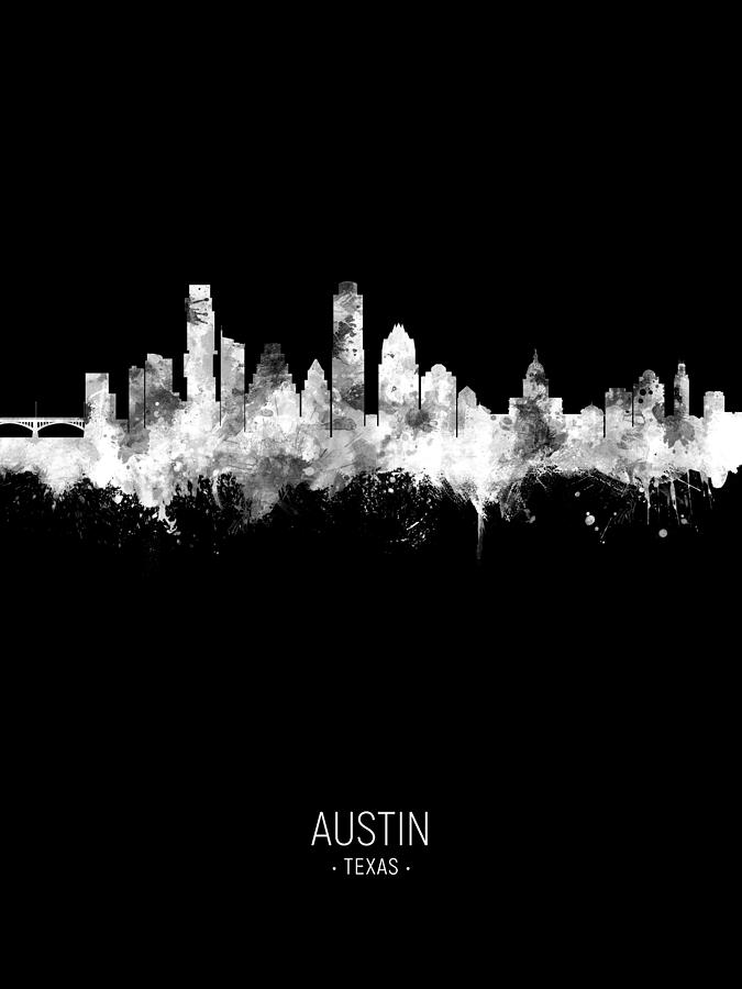 Austin Texas Skyline Digital Art by Michael Tompsett - Fine Art America