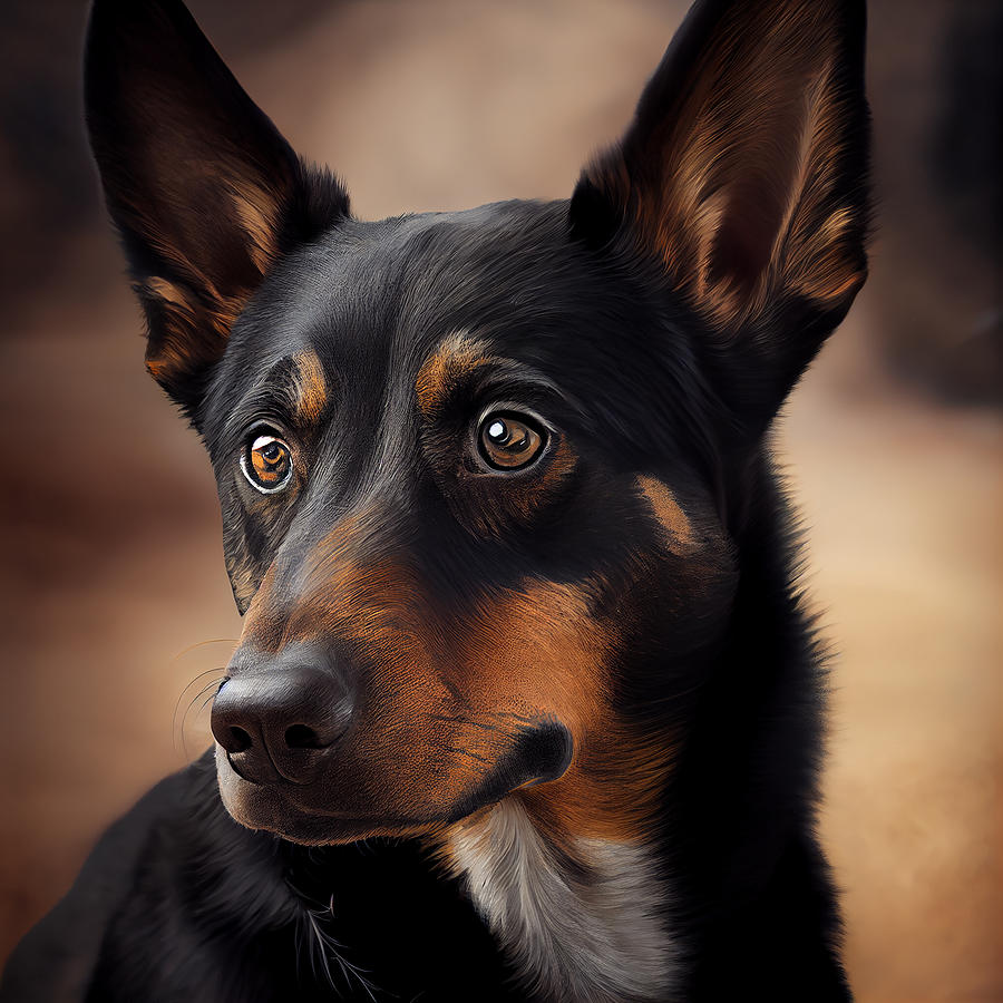 Dog Mixed Media - Australian Kelpie Dog Portrait #44 by Stephen Smith Galleries