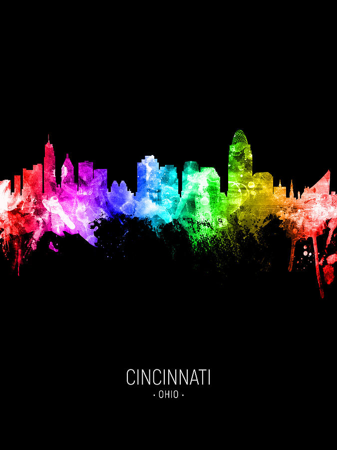 Cincinnati Ohio Skyline #44 Digital Art by Michael Tompsett
