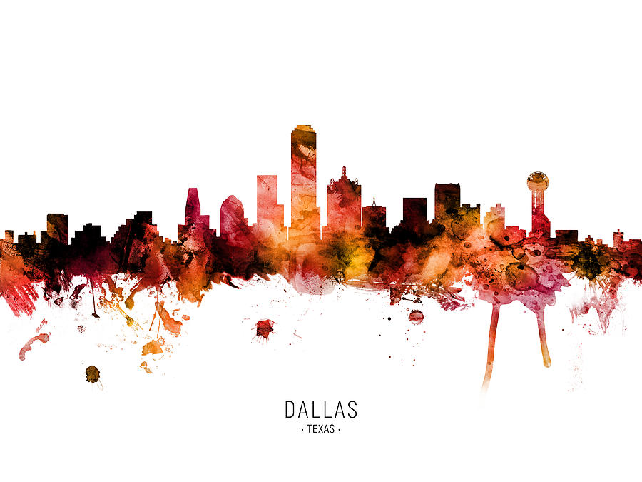 Dallas Texas Skyline #44 Digital Art by Michael Tompsett