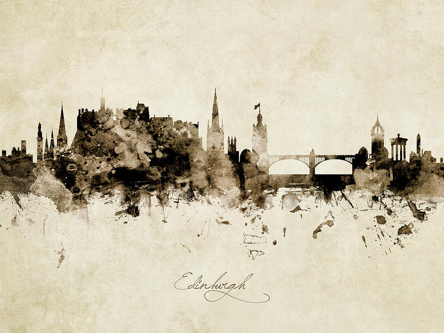 Edinburgh Scotland Skyline #44 Digital Art by Michael Tompsett