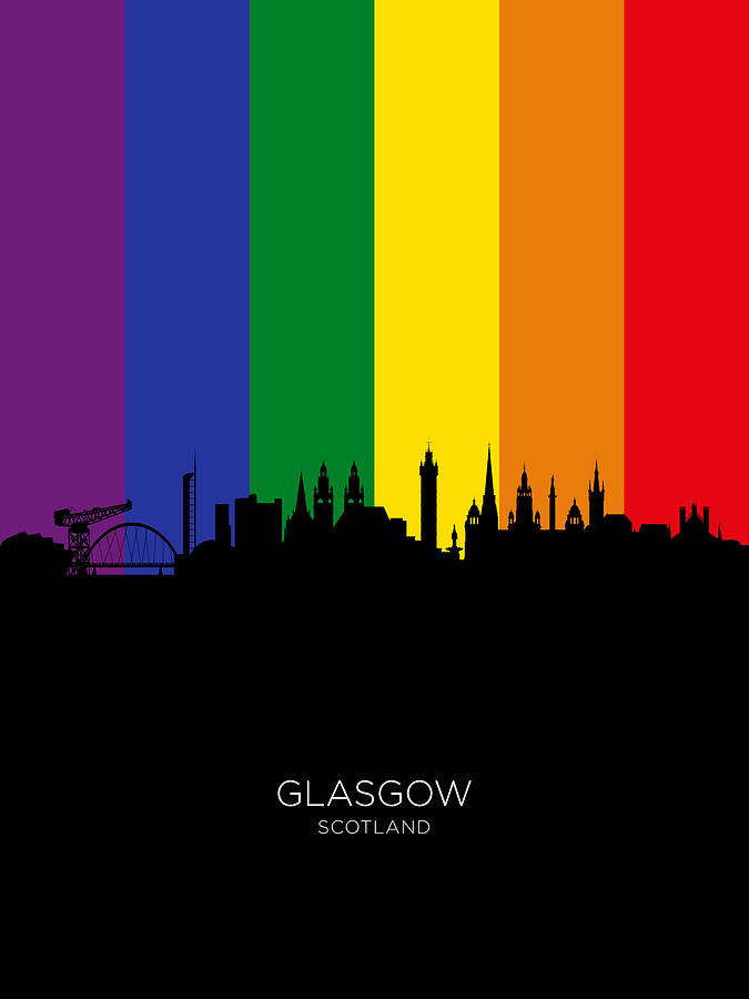 Skyline Digital Art - Glasgow Scotland Skyline #44 by Michael Tompsett