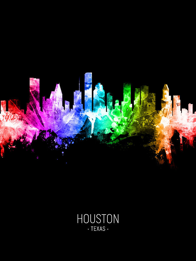 Houston Texas Skyline #44 Digital Art by Michael Tompsett