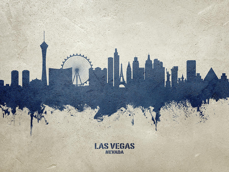 Las Vegas Digital Art - Las Vegas Nevada Skyline #44 by Michael Tompsett