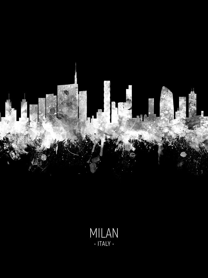 Milan Italy Skyline #44 Digital Art by Michael Tompsett