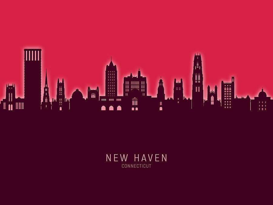 New Haven Connecticut Skyline #44 Digital Art by Michael Tompsett