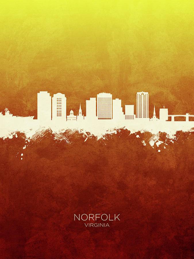 Norfolk Virginia Skyline Digital Art By Michael Tompsett