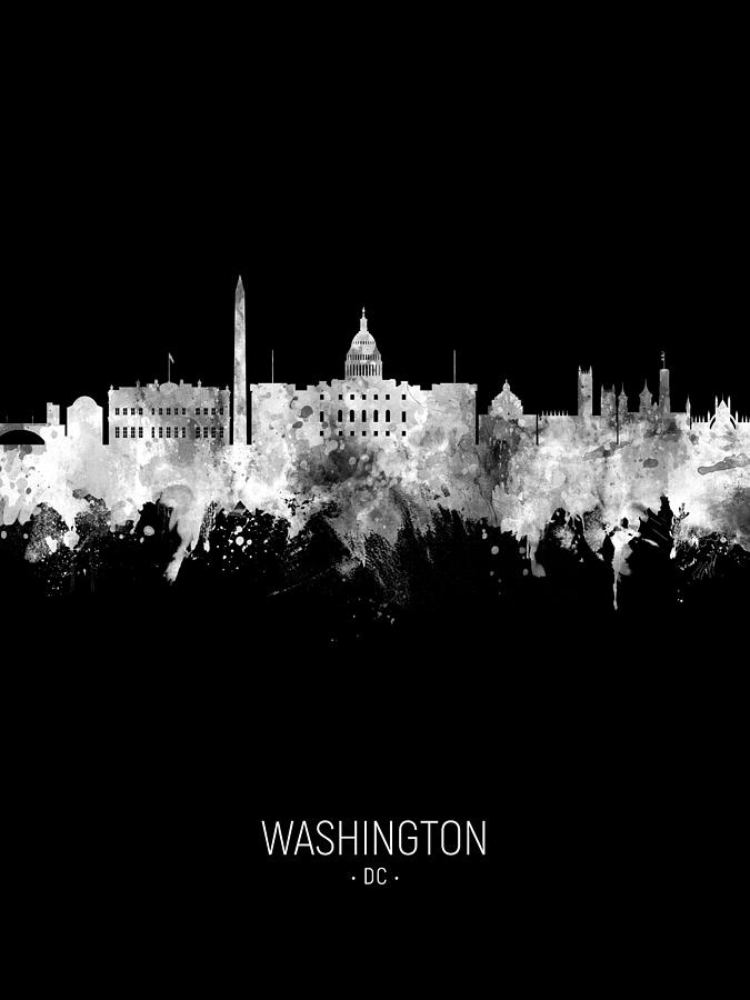 Washington Skyline Digital Art - Washington DC Skyline #44 by Michael Tompsett