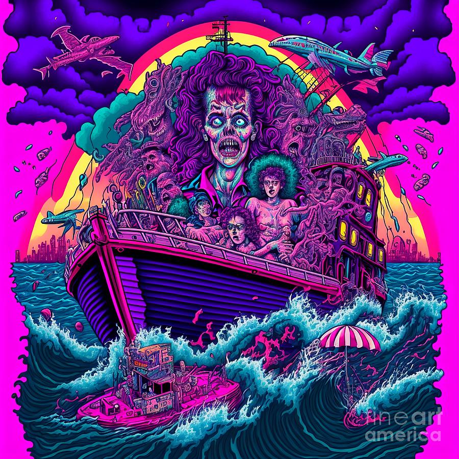 Apocalypse with survivors vacation at sea-zombies Digital Art by ...