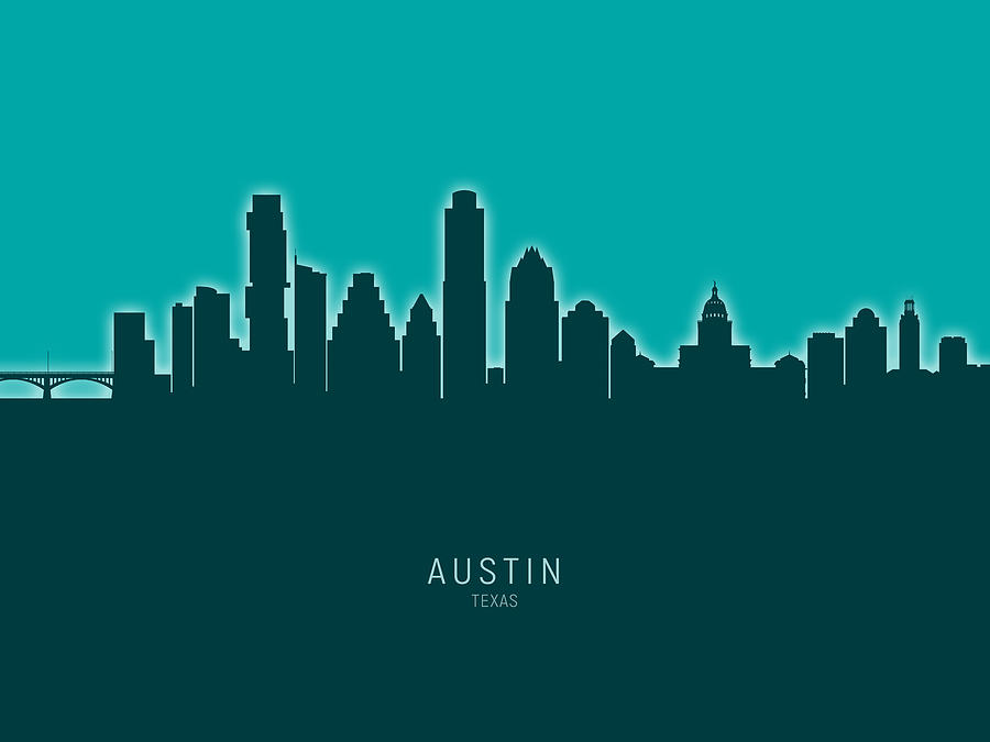 Austin Texas Skyline Digital Art by Michael Tompsett