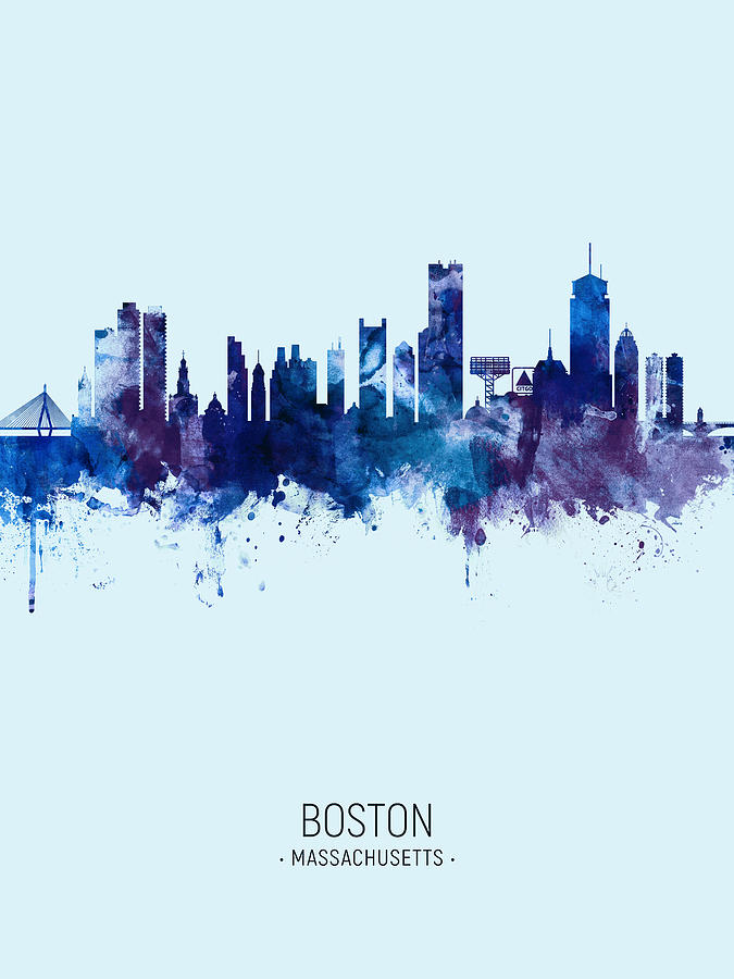 Boston Massachusetts Skyline #45 Digital Art by Michael Tompsett