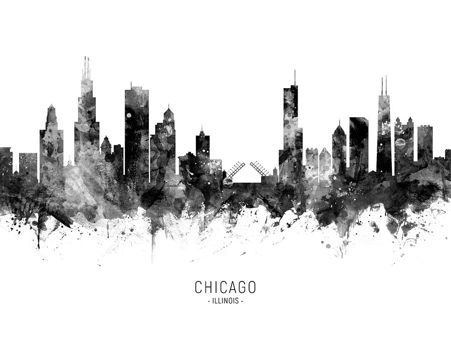Chicago Digital Art - Chicago Illinois Skyline #45 by Michael Tompsett