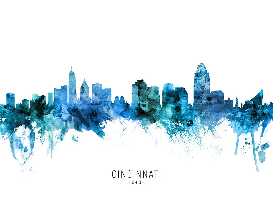 Cincinnati Ohio Skyline #45 Digital Art by Michael Tompsett