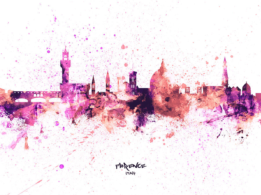 Florence Italy Skyline #45 Digital Art by Michael Tompsett