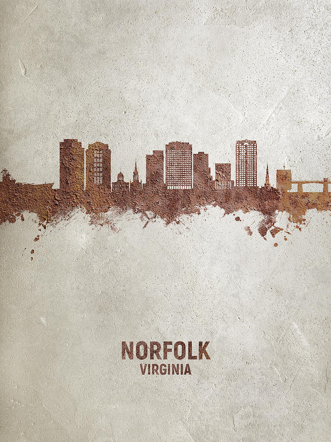 Norfolk Virginia Skyline Digital Art by Michael Tompsett