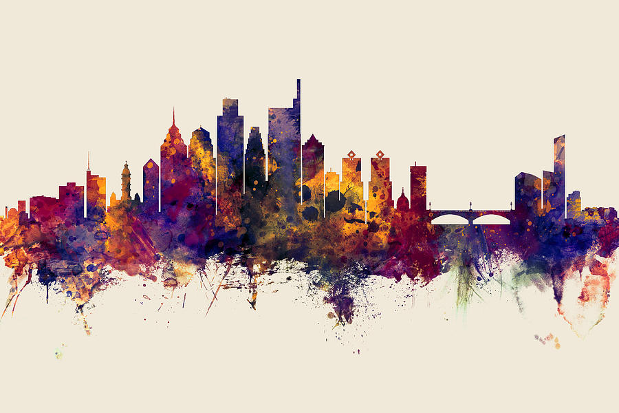 Philadelphia Pennsylvania Skyline #45 Digital Art by Michael Tompsett