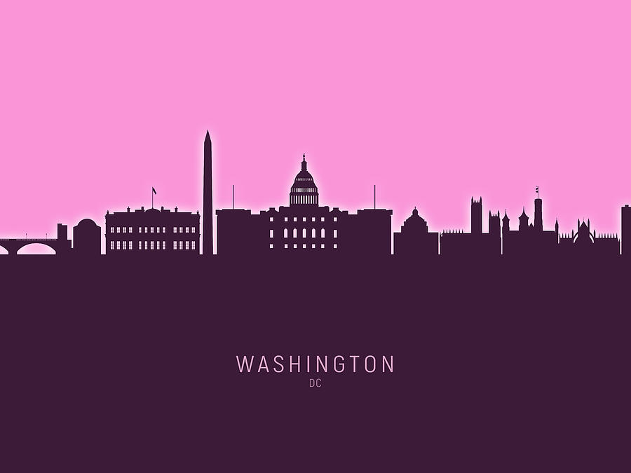 Washington Skyline Digital Art - Washington DC Skyline #45 by Michael Tompsett
