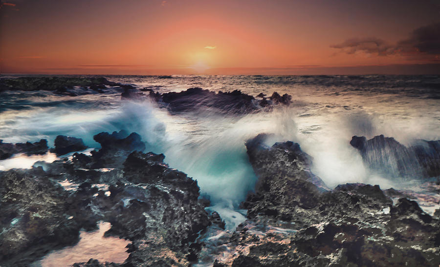 Waves on Crashing Rocks Photograph by Montez Kerr