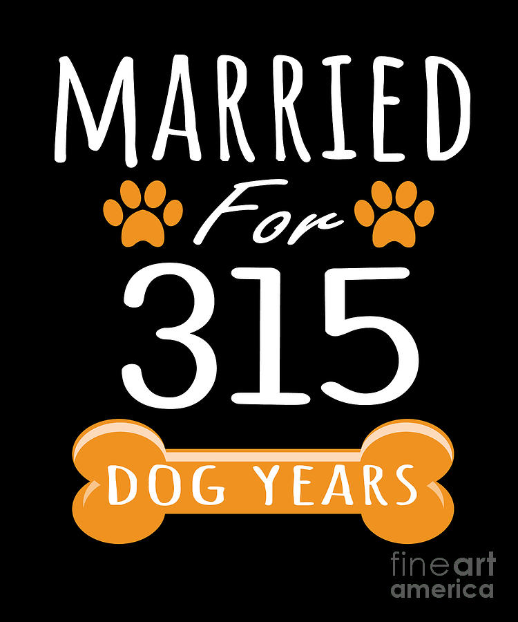 45th Anniversary Funny Married For 315 Dog Years Marriage graphic by Art  Grabitees