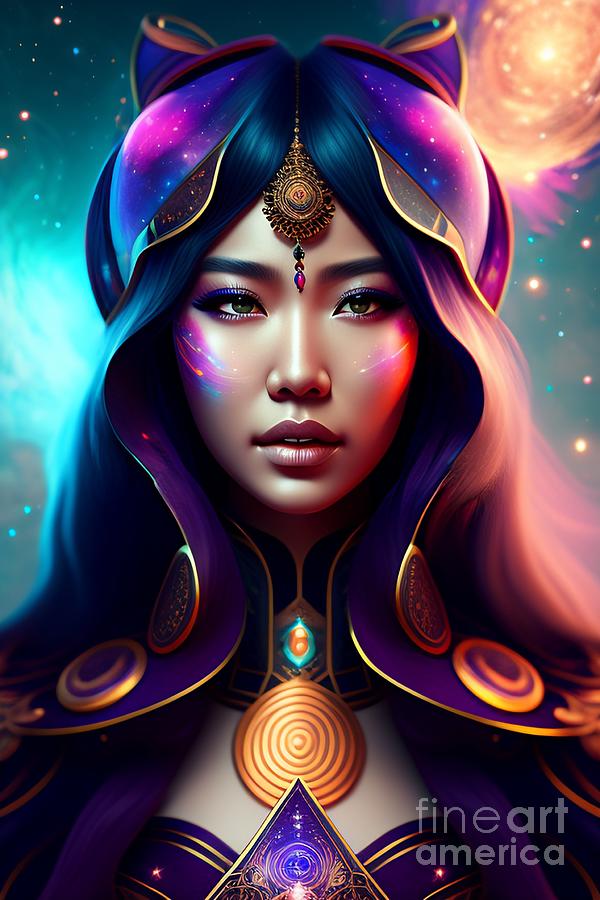 Beautiful cosmic sorceress nebulas galactic Digital Art by Boon Mee ...