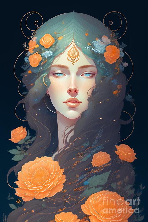 Beautiful portrait of an elvish deity Digital Art by Boon Mee - Pixels