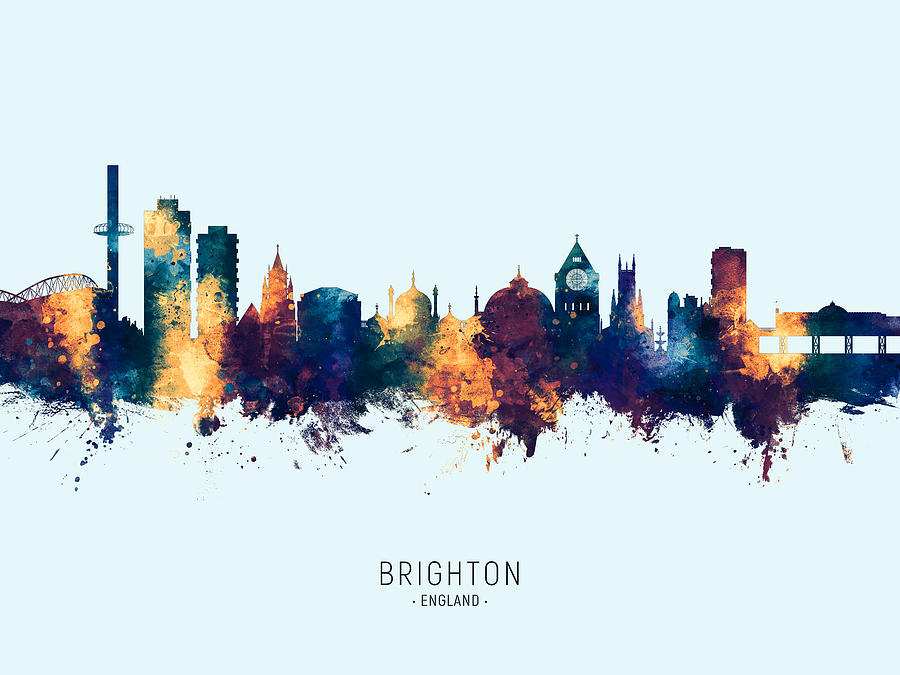 Brighton England Skyline Digital Art by Michael Tompsett Fine Art America