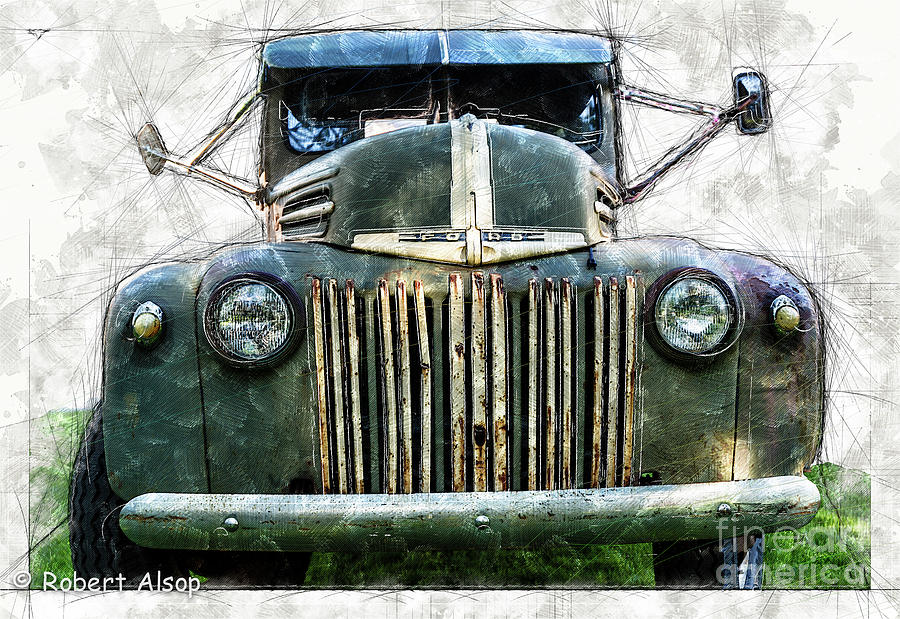 Vintage Digital Art - 46 Ford Truck 6 by Robert Alsop