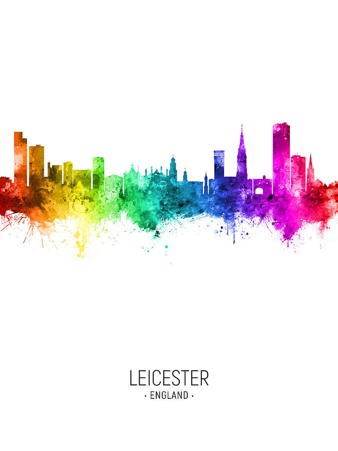 Leicester Digital Art - Leicester England Skyline by Michael Tompsett Leicester Digital Art - Leicester England Skyline by Michael Tompsett