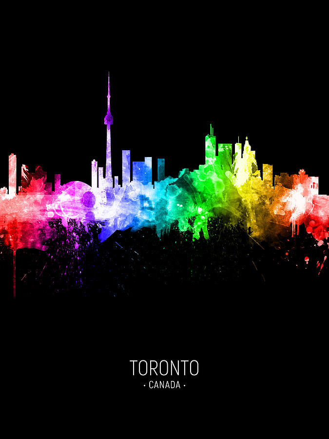 Toronto Digital Art - Toronto Canada Skyline by Michael Tompsett