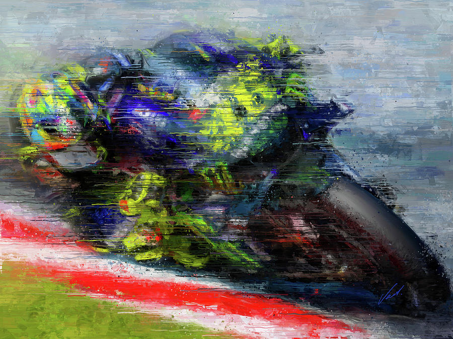 46 Valentino Rossi by Vart Painting by Vart