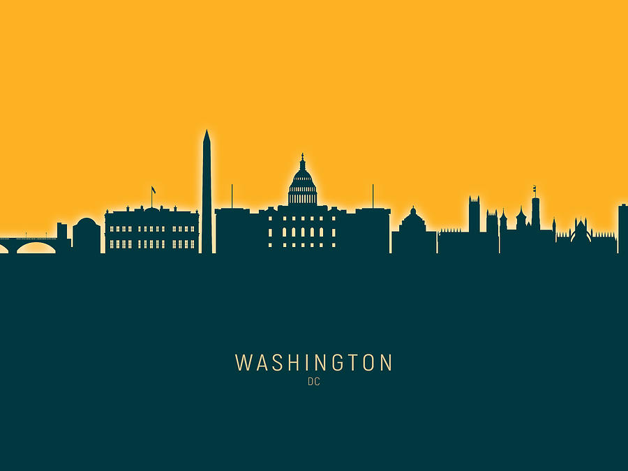 Washington DC Skyline #46 Digital Art by Michael Tompsett