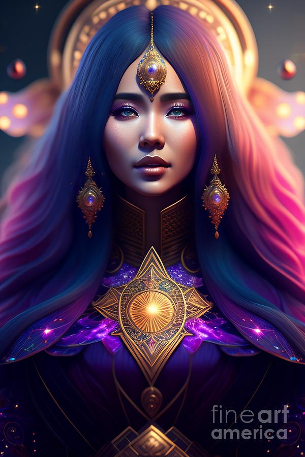 Beautiful cosmic sorceress nebulas galactic Digital Art by Boon Mee ...