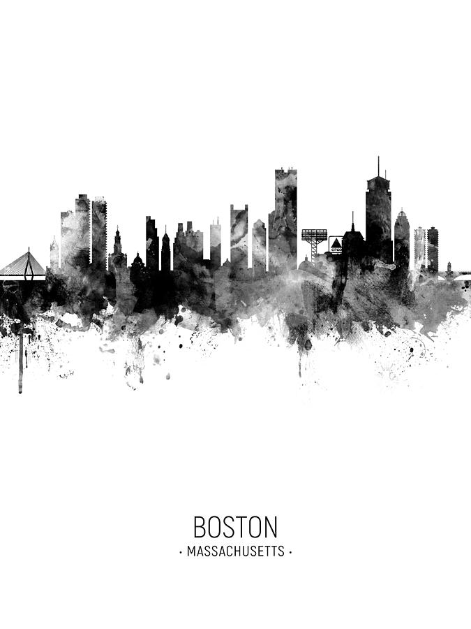 Boston Massachusetts Skyline #47 Digital Art by Michael Tompsett