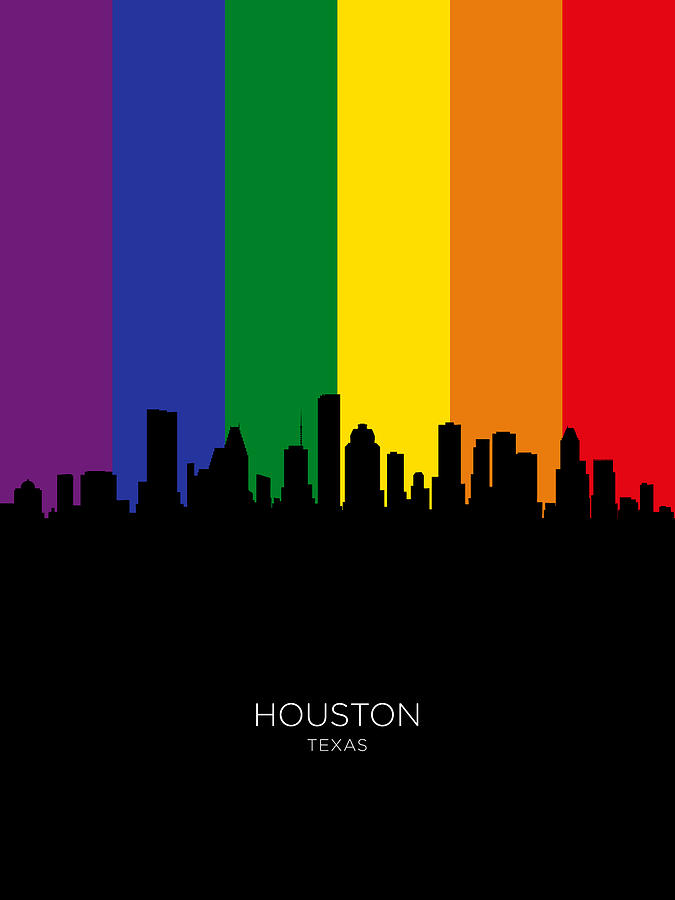 Houston Digital Art - Houston Texas Skyline #47 by Michael Tompsett